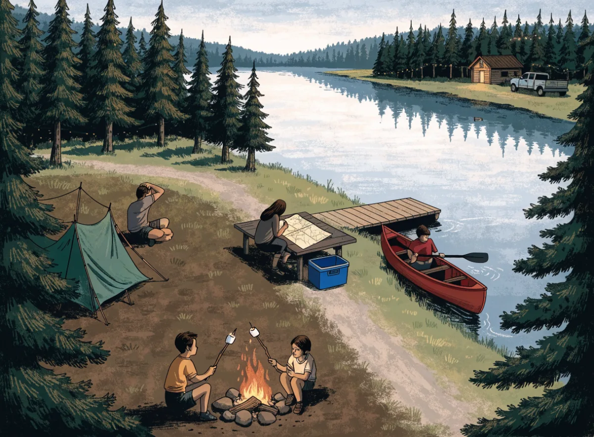 Picture of a lakeside campground